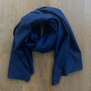 Navy Blue Scarf with Gold Glitter